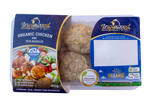 Organic Chicken and Feta Rissoles 400g