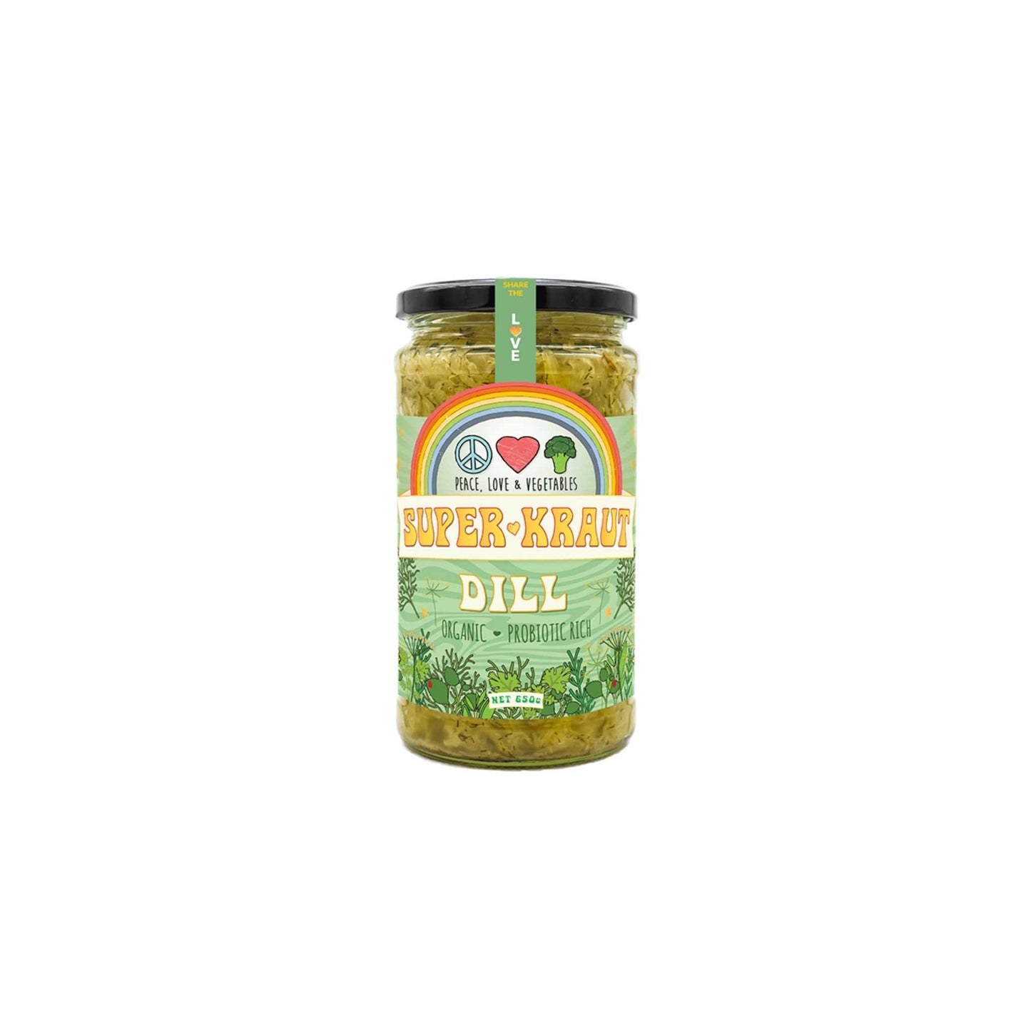 Peace Love & Vegetables Organic Dill Sauerkraut 650g