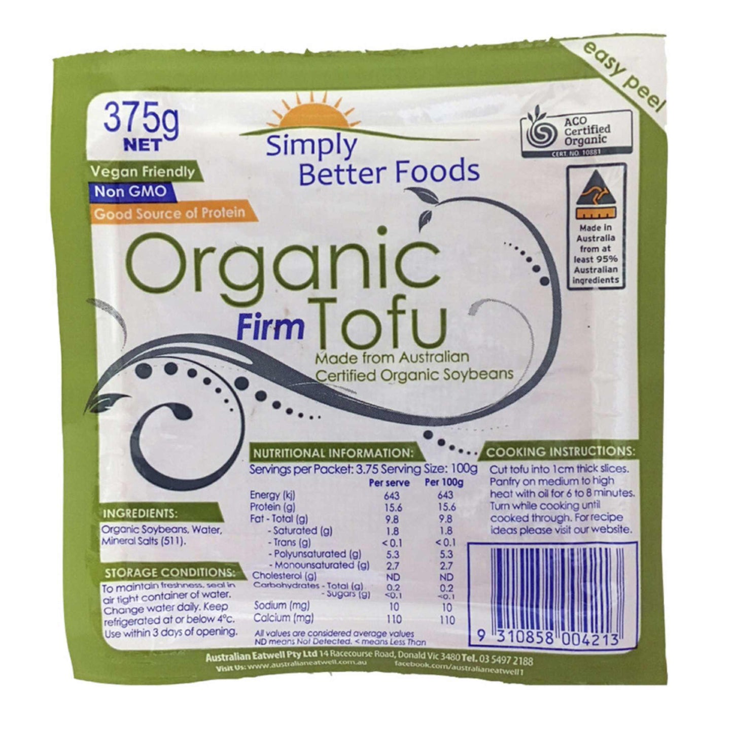 Simply Better Organic Tofu 375g