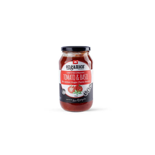 Ozganics Organic Pasta Sauce Tomato and Basil 500g