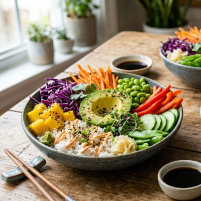Rainbow Veggie Sushi Bowls
