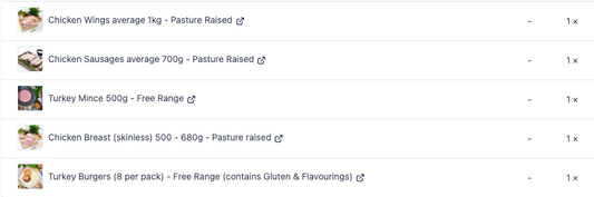 Medium CHICKEN & TURKEY Box (image photo shows contents)