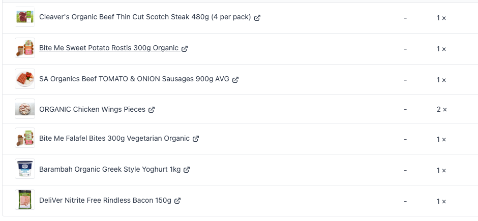 Week 33 MEATS + SELECT GROCERY LINES for the Large Mixed Produce Box Week 33
