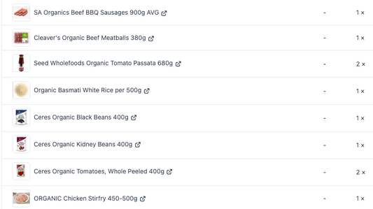 Week 35 MEATS + SELECT GROCERY LINES for the Large Mixed Produce Box Week 35