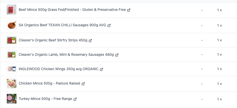 Medium MIXED MEAT Box (image photo shows contents)