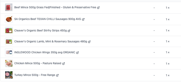Medium MIXED MEAT Box (image photo shows contents)
