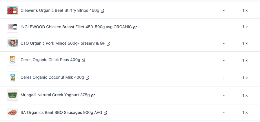 Week 39 MEATS + SELECT GROCERY LINES for the Large Mixed Produce Box Week 39