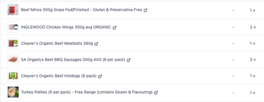 Medium MIXED MEAT Box (image photo shows contents)