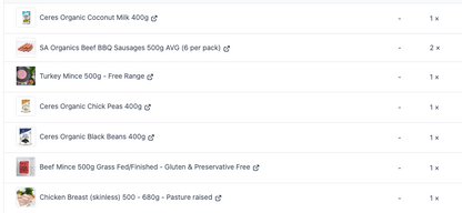 Week 43 MEATS + SELECT GROCERY LINES for the Large Mixed Produce Box Week 43