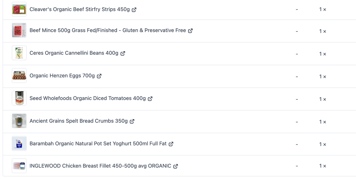 Week 44 MEATS + SELECT GROCERY LINES for the Large Mixed Produce Box Week 44