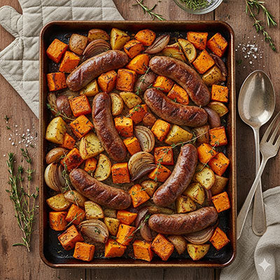 Sheet Pan Sausage & Roasted Root Veggies