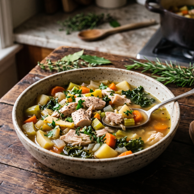 Simple Organic Chicken & Winter Vegetable Soup