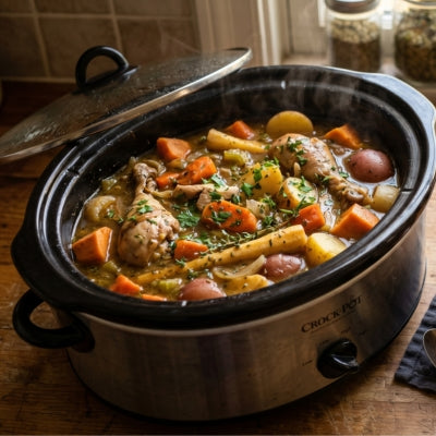 Slow Cooker Chicken Drumstick & Root Vegetable Stew