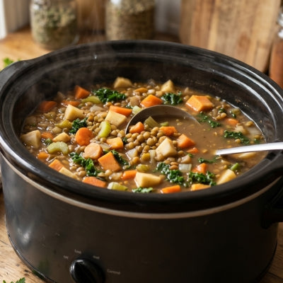 Slow Cooker Lentil & Root Vegetable Stew