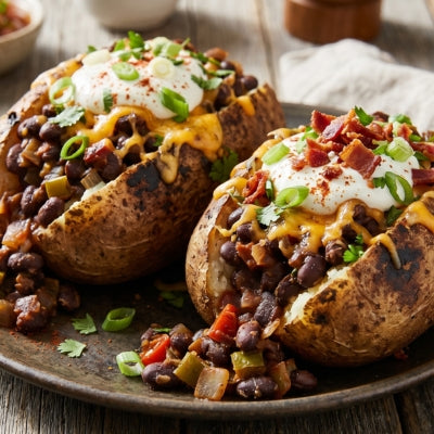 Smoky Black Bean Loaded Potatoes