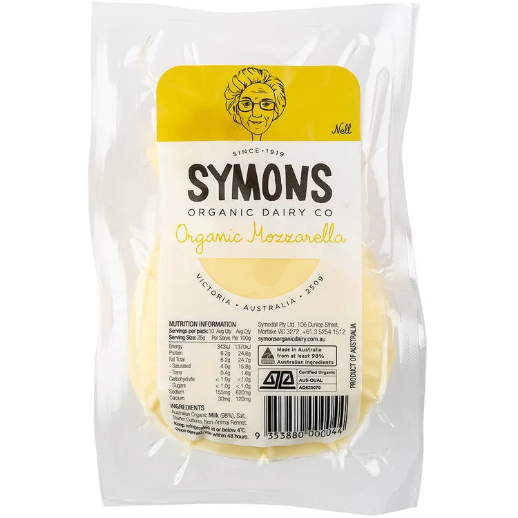 Symons Organic Mozzarella Cheese Ball 250g