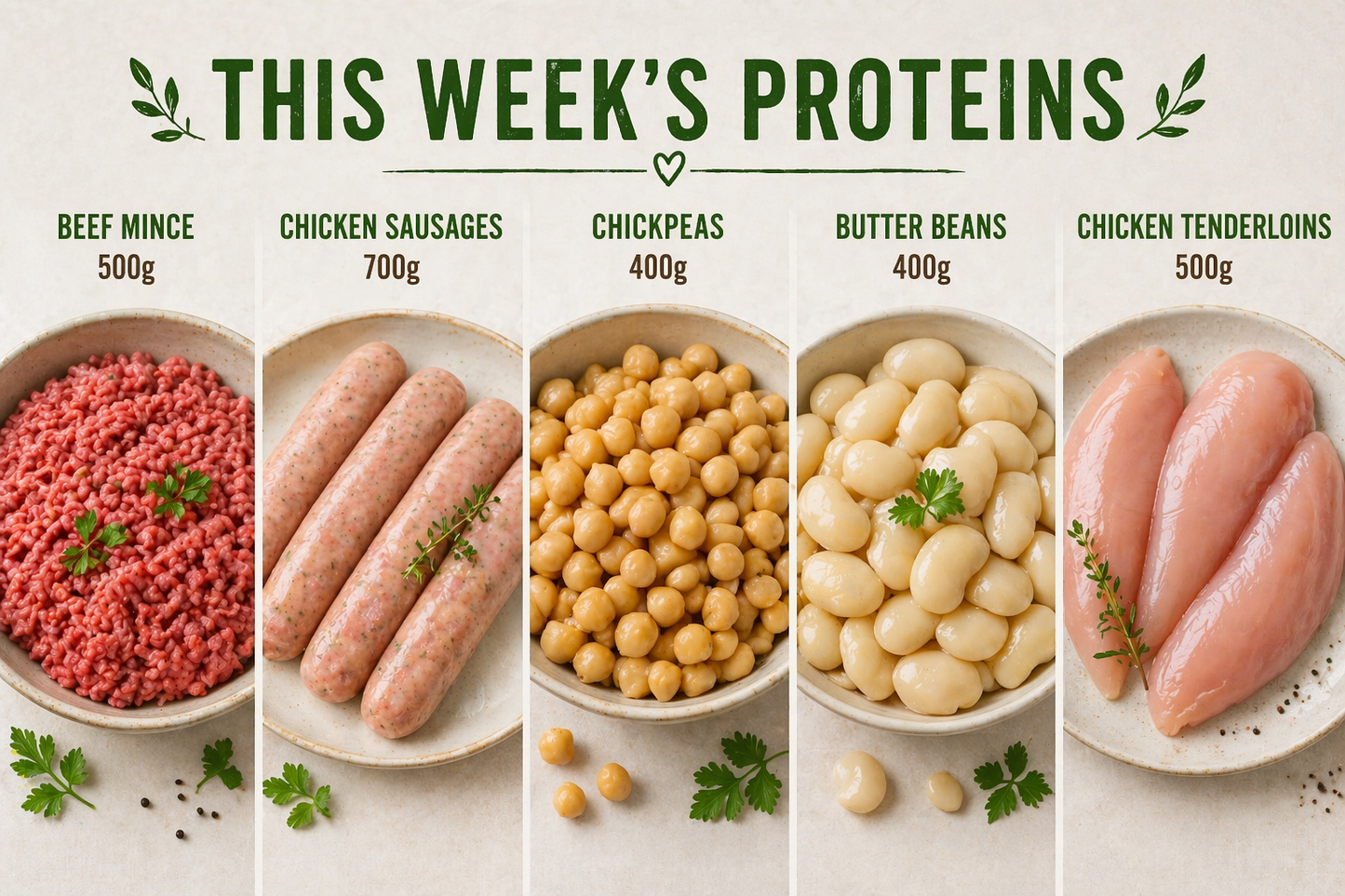 Week 18 PROTEINS + Ginger & Garlic for the Organic Large Mixed Produce Box
