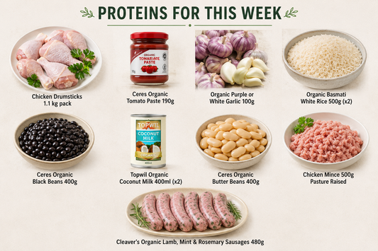 Week 21 PROTEINS + Grocery lines FOR Large Mixed Produce Box Meals