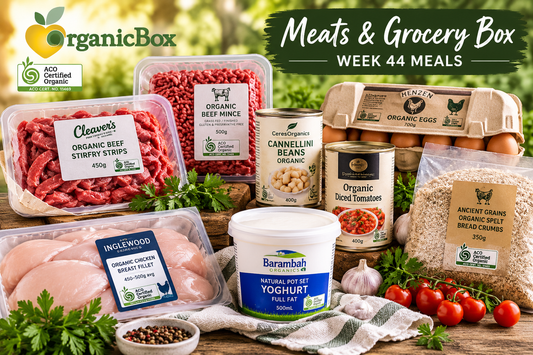 Week 44 MEATS + SELECT GROCERY LINES for the Large Mixed Produce Box Week 44
