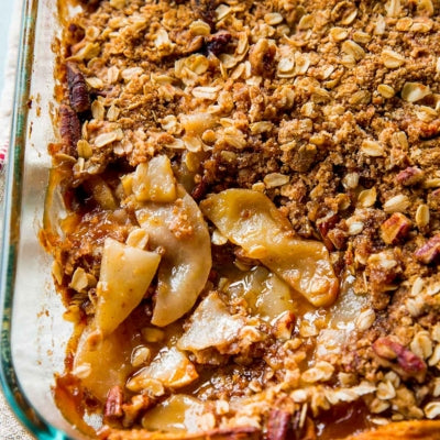 Warm Pear & Apple Crumble