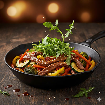  Zesty Beef & Rainbow Veggie Stir-Fry