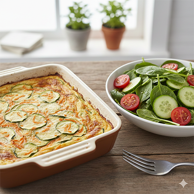 Zucchini & Carrot Slice with Garden Salad