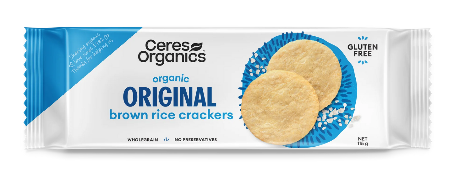 Ceres Organics Brown Rice Crackers, Original 110g