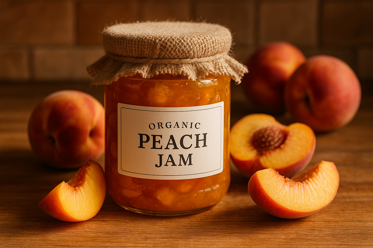 organic peach jam