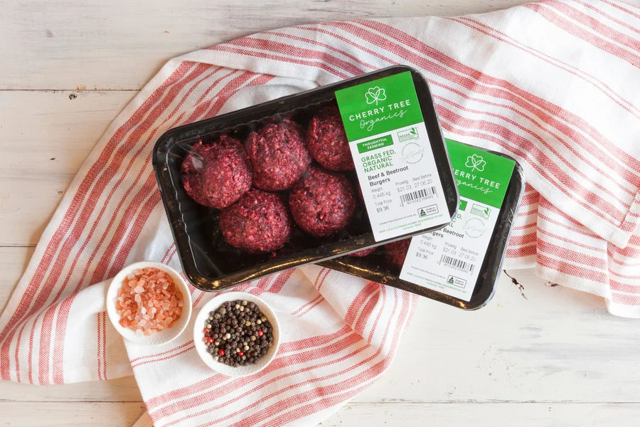 Organic Beef & Beetroot Burgers 450g (6 burgers) - preserv & GF